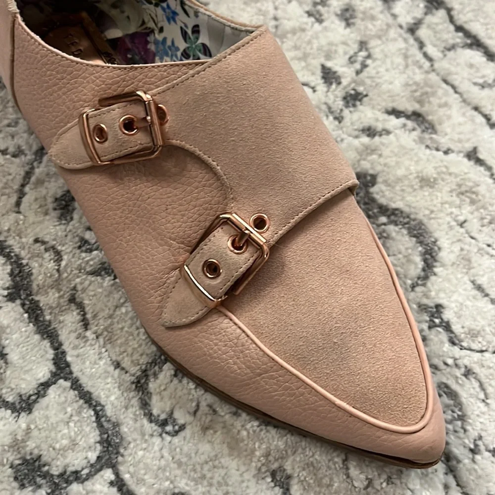 Ted Baker Naoi monk strap blush pink suede and leather shoe Size 5.5/ EU 36